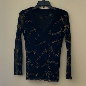 Women's V neck Polyester Top